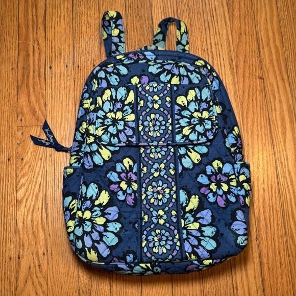 Vera Bradley Handbags - Vera Bradley Blue and Yellow Floral Backpack